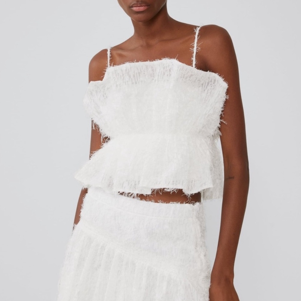 Zara feather crop top